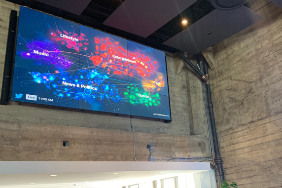 Twitter Aurora installed in Twitter's San Francisco headquarters' common areas